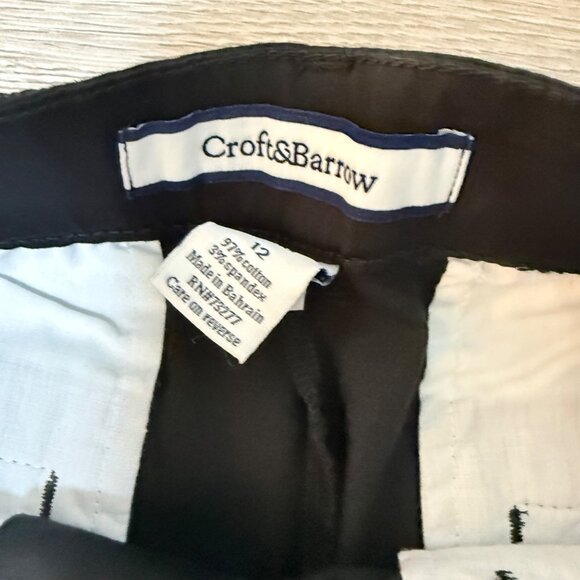 Croft & Barrow Womens Capri Pants Size 12 Black Stretch Crop Wide Leg Classic - Picture 2 of 14